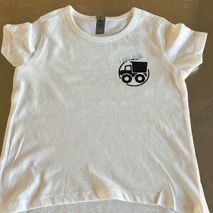 White Kids T-Shirt with Truck Design